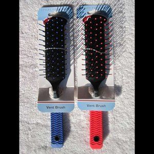 Annie Rubberized Soft Grip Vented Vent Hair Brush Red Simple Basic Plain Plastic